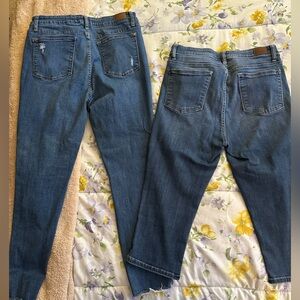 Judy Blue skinny fit distressed jeans and skinny fit capri